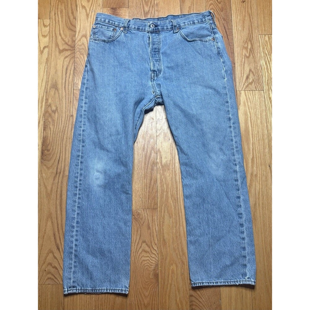 Levis 501 XX Straight Leg Jeans Mens 35x28 Button Fly Blue Light Wash Red Tab
